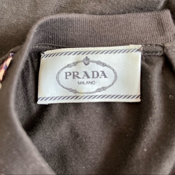 Prada | Red and Blue Plaid Sequin Short Sleeve Crew Neck Top - Picture 5 of 7